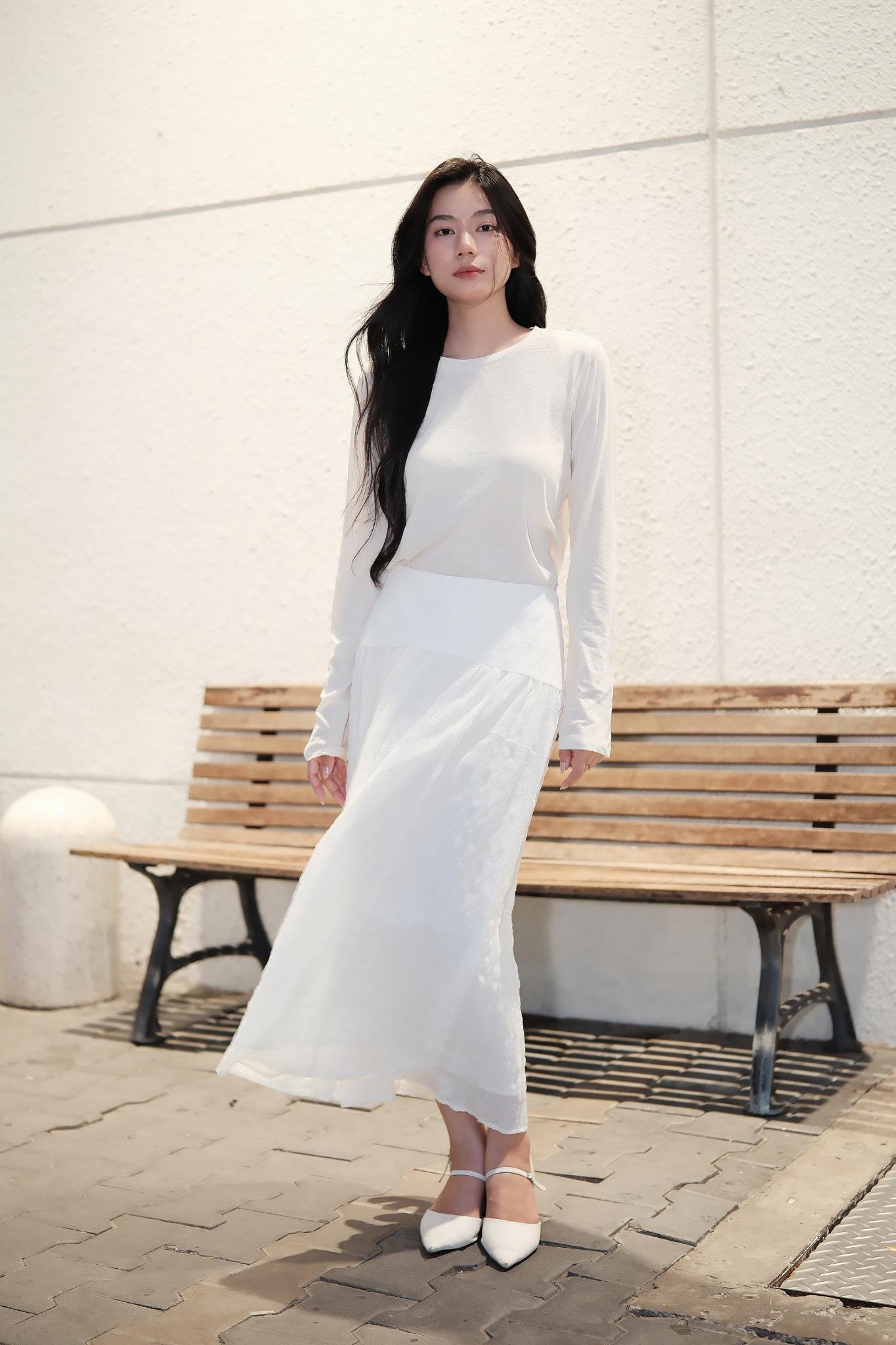  Áo dài tay nữ dáng ôm see-through 