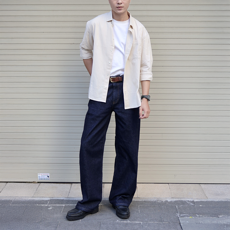  Áo Sơ Mi Nam dài tay vải Linen Dáng Regular 