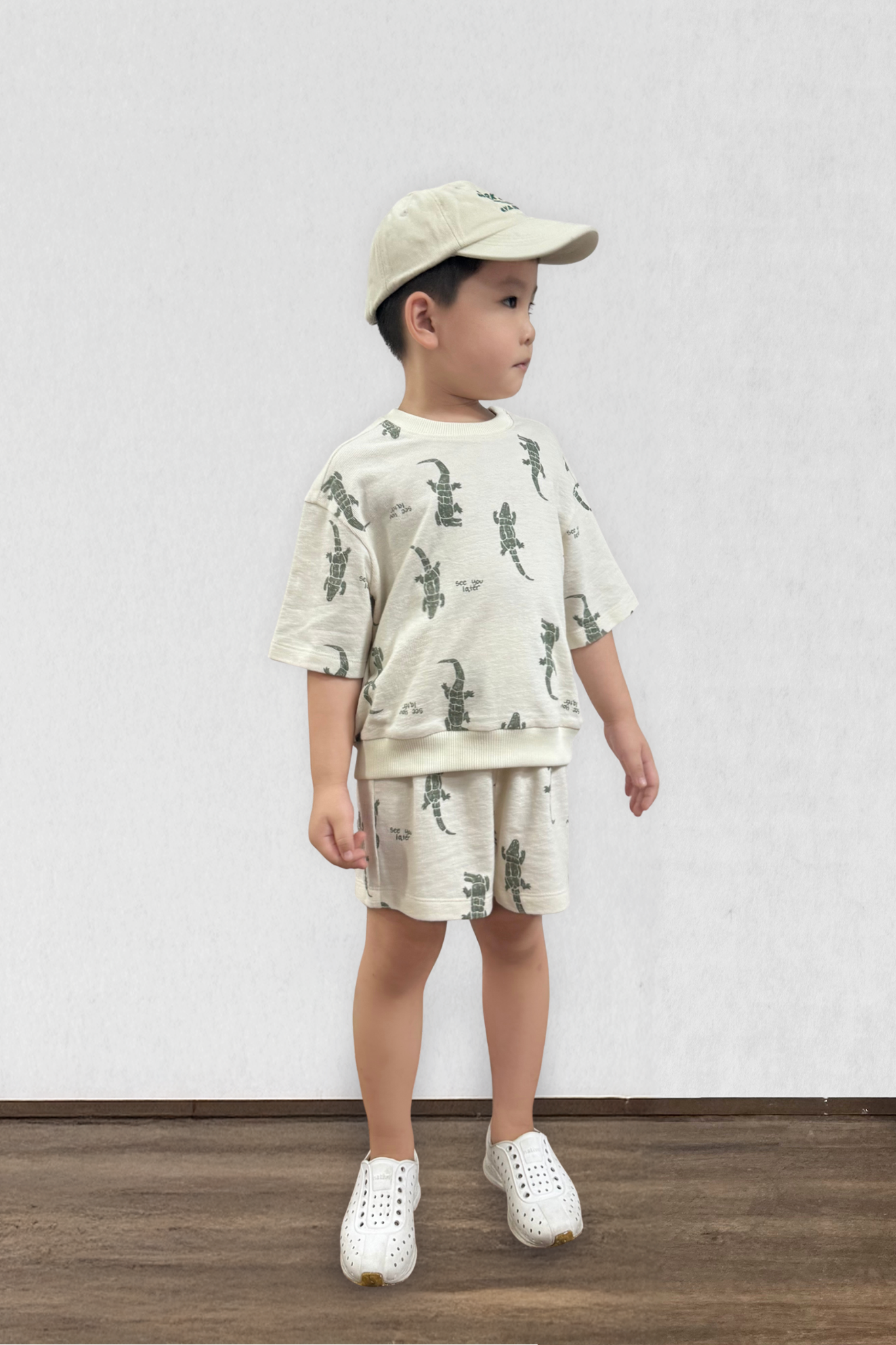  Bộ quần áo Unisex Kids pattern cá sấu 