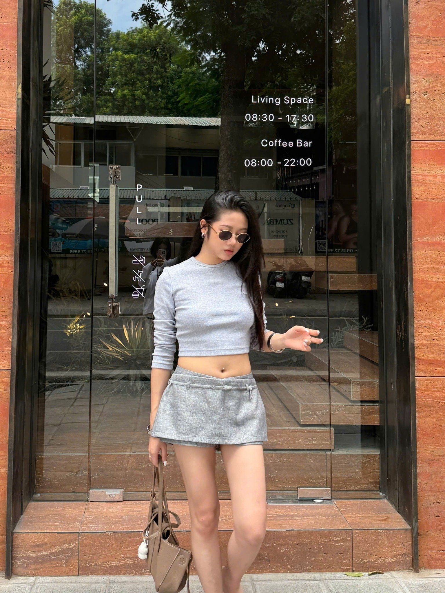  Áo dài tay nữ kiểu crop 