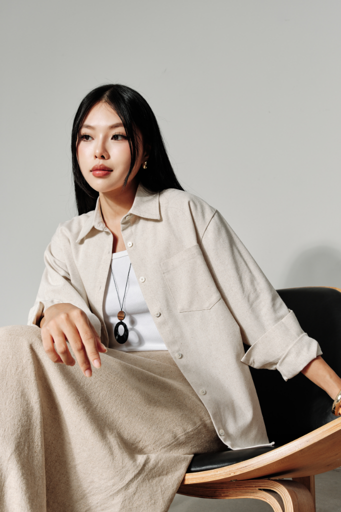  Áo Sơ Mi Nữ Linen Dáng Regular 