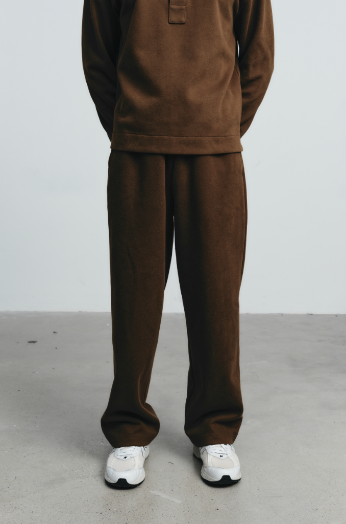  Quần dài Nam vải nỉ hai da dáng Suông rộng 