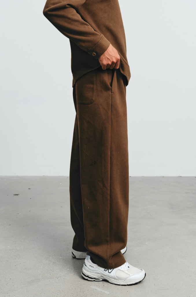  Quần dài Nam vải nỉ hai da dáng Suông rộng 