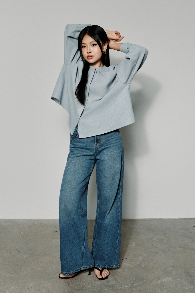  Áo Kiểu Nữ Linen Dáng Rộng Tay Bồng 