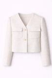  Áo Blazer Nữ Dạ Tweed Dáng Crop 