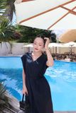  Đầm Nữ cổ V tay hến dáng Maxi chất Cotton thô 