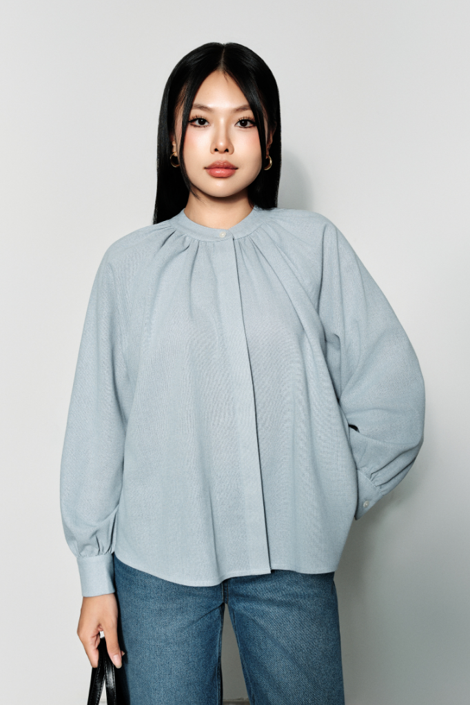  Áo Kiểu Nữ Linen Dáng Rộng Tay Bồng 