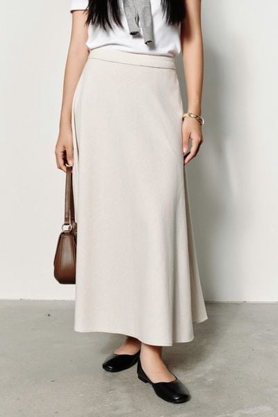  Chân Váy Nữ Linen Dáng A-line Có Khóa Sườn 