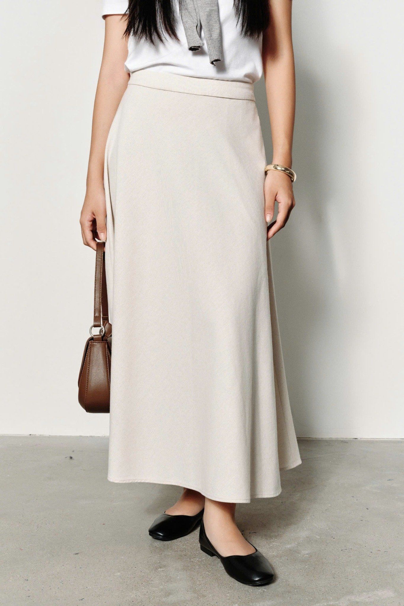  Chân Váy Nữ Linen Dáng A-line Có Khóa Sườn 