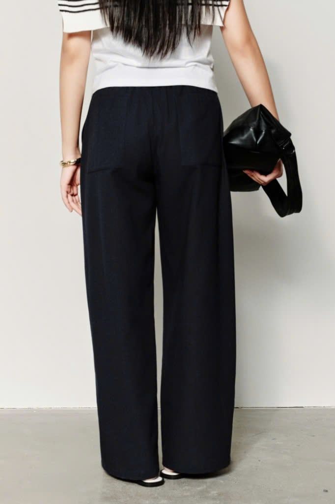  Quần Dài Nữ Linen Dáng Suông Phối Cạp Chun 