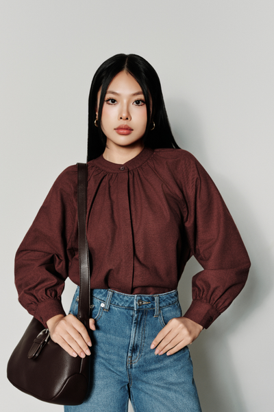  Áo Kiểu Nữ Linen Dáng Rộng Tay Bồng 