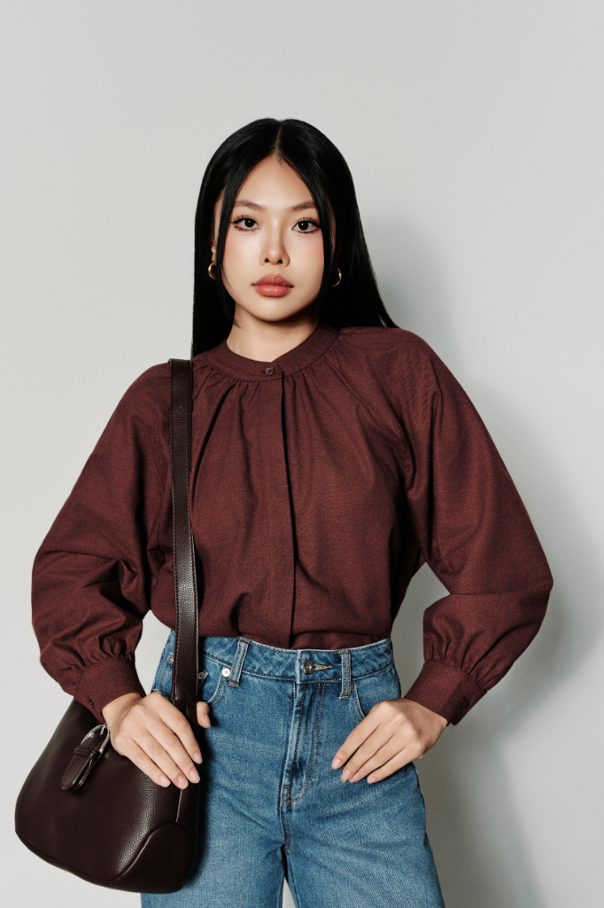  Áo Kiểu Nữ Linen Dáng Rộng Tay Bồng 