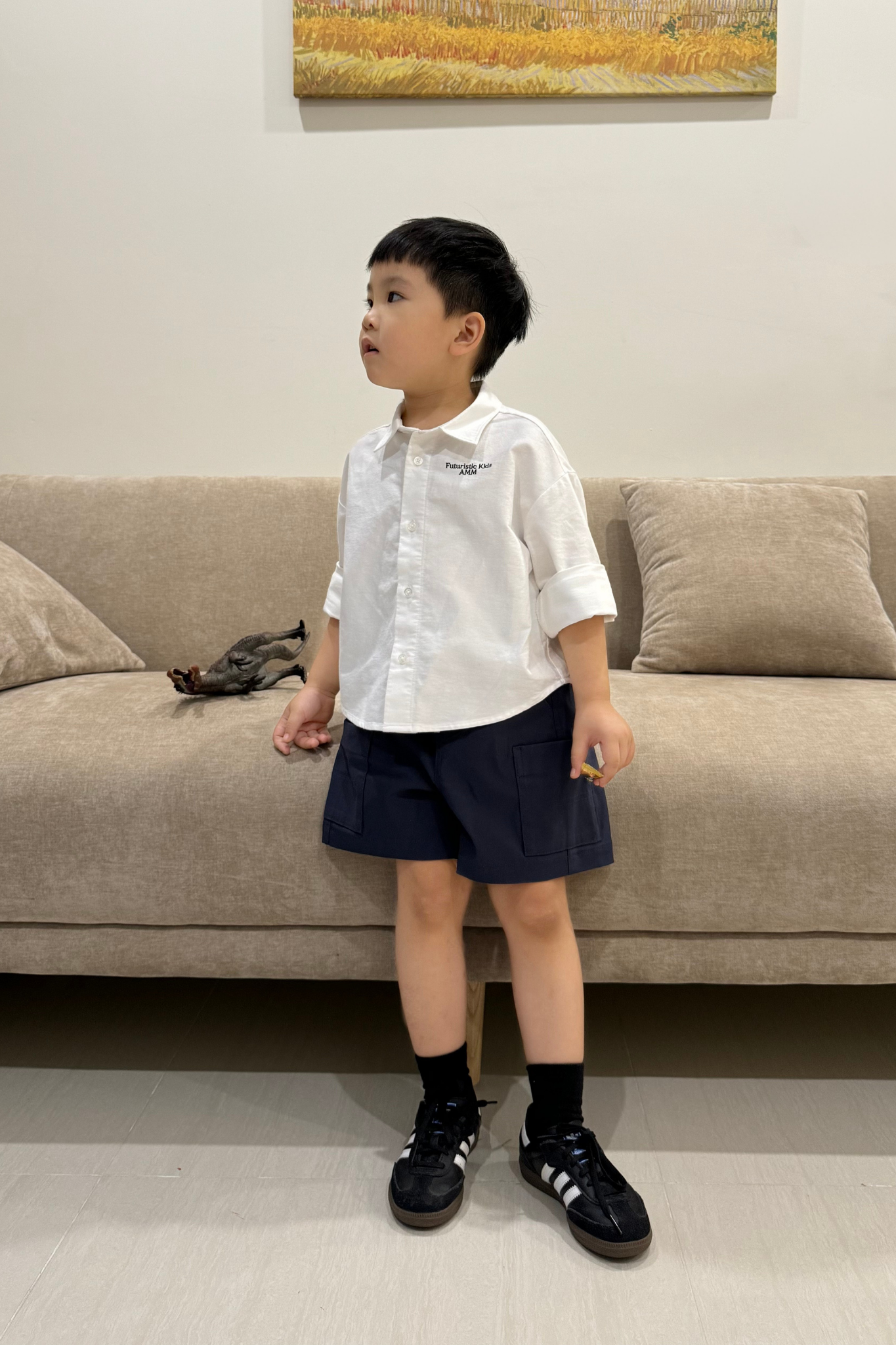  Áo sơ mi Bé Trai dài tay vải Oxford 