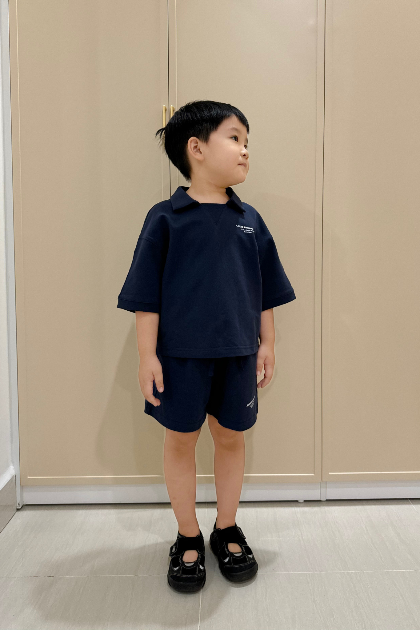  Bộ quần áo Bé Trai cố Polo in họa tiết xe đua vải Pique 