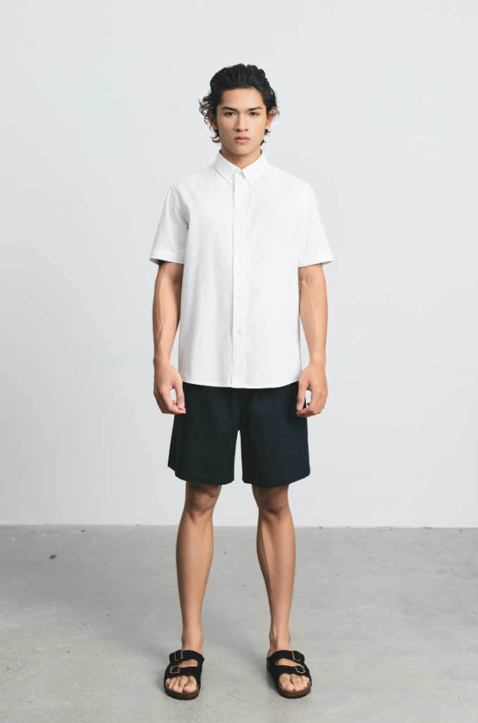  Quần Shorts Nam vải Linen dáng ngắn cạp chun 