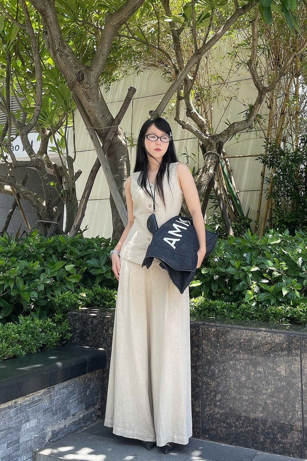  Áo gilet Nữ chất Linen form Fit 