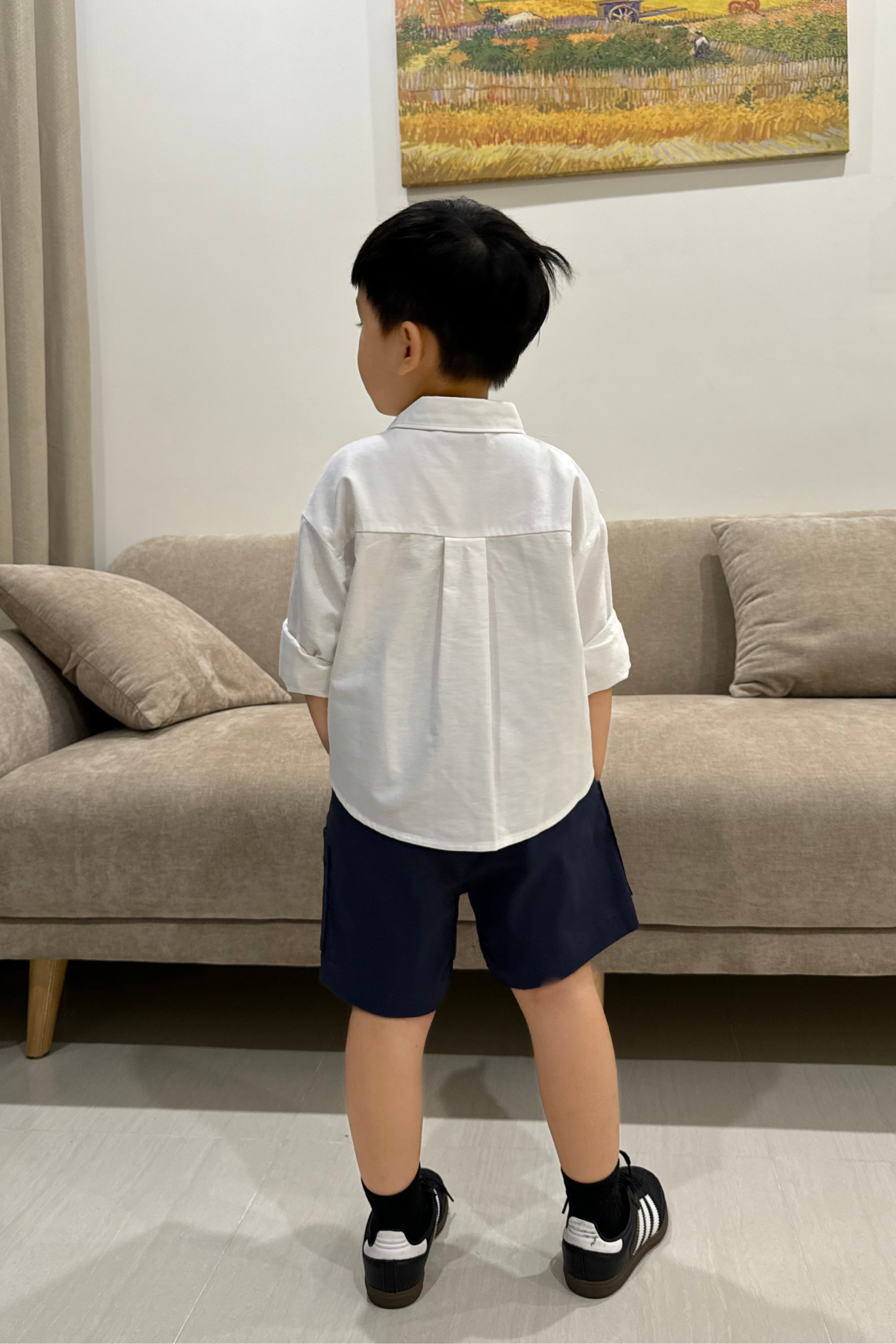  Áo sơ mi Bé Trai dài tay vải Oxford 