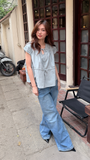  Quần Jeans Nữ Dáng Wide-Leg Co Giãn Nhẹ 