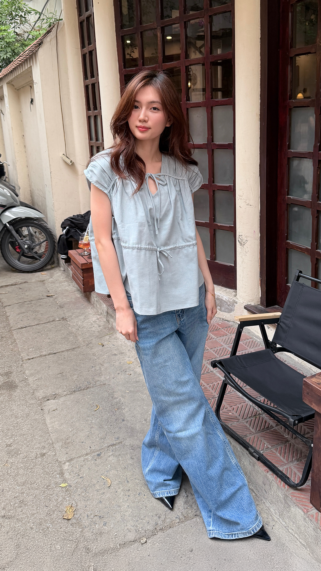  Quần Jeans Nữ Dáng Wide-Leg Co Giãn Nhẹ 