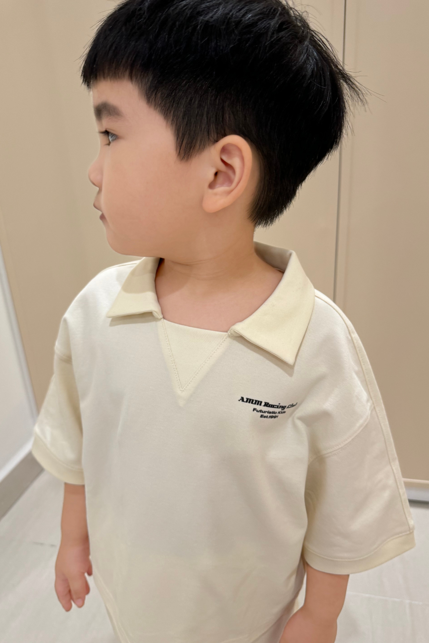  Bộ quần áo Bé Trai cố Polo in họa tiết xe đua vải Pique 