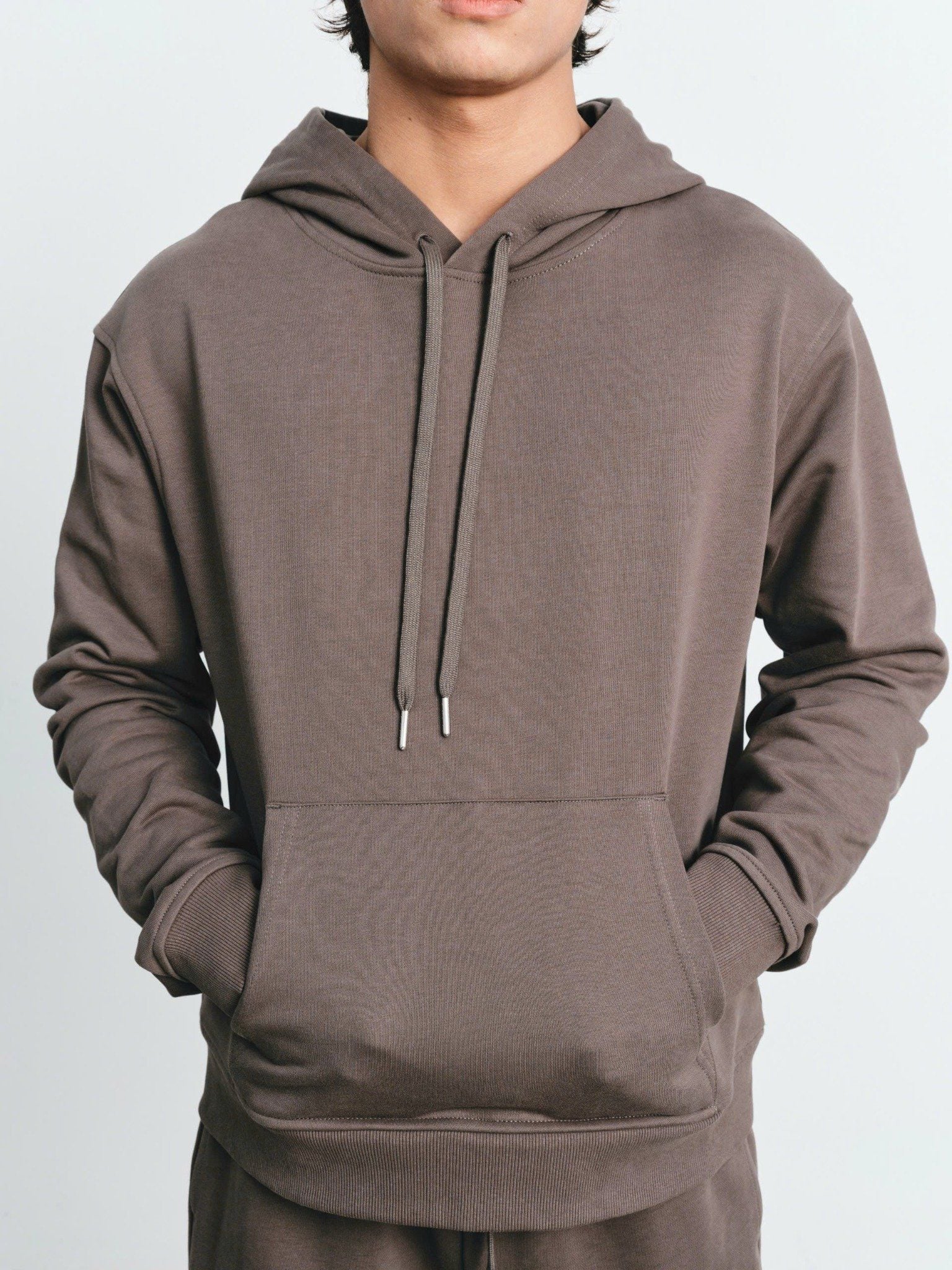  Áo nỉ chui đầu có mũ, dáng relax 