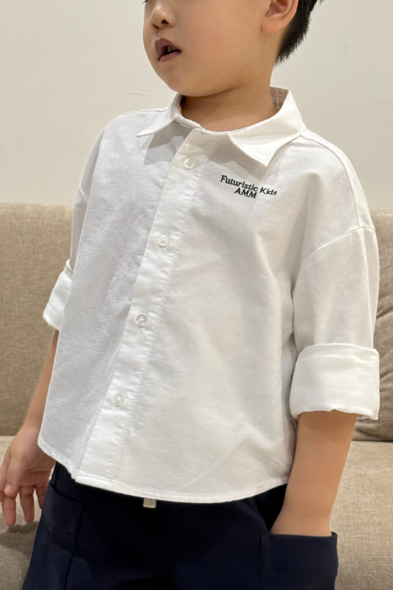  Áo sơ mi Bé Trai dài tay vải Oxford 