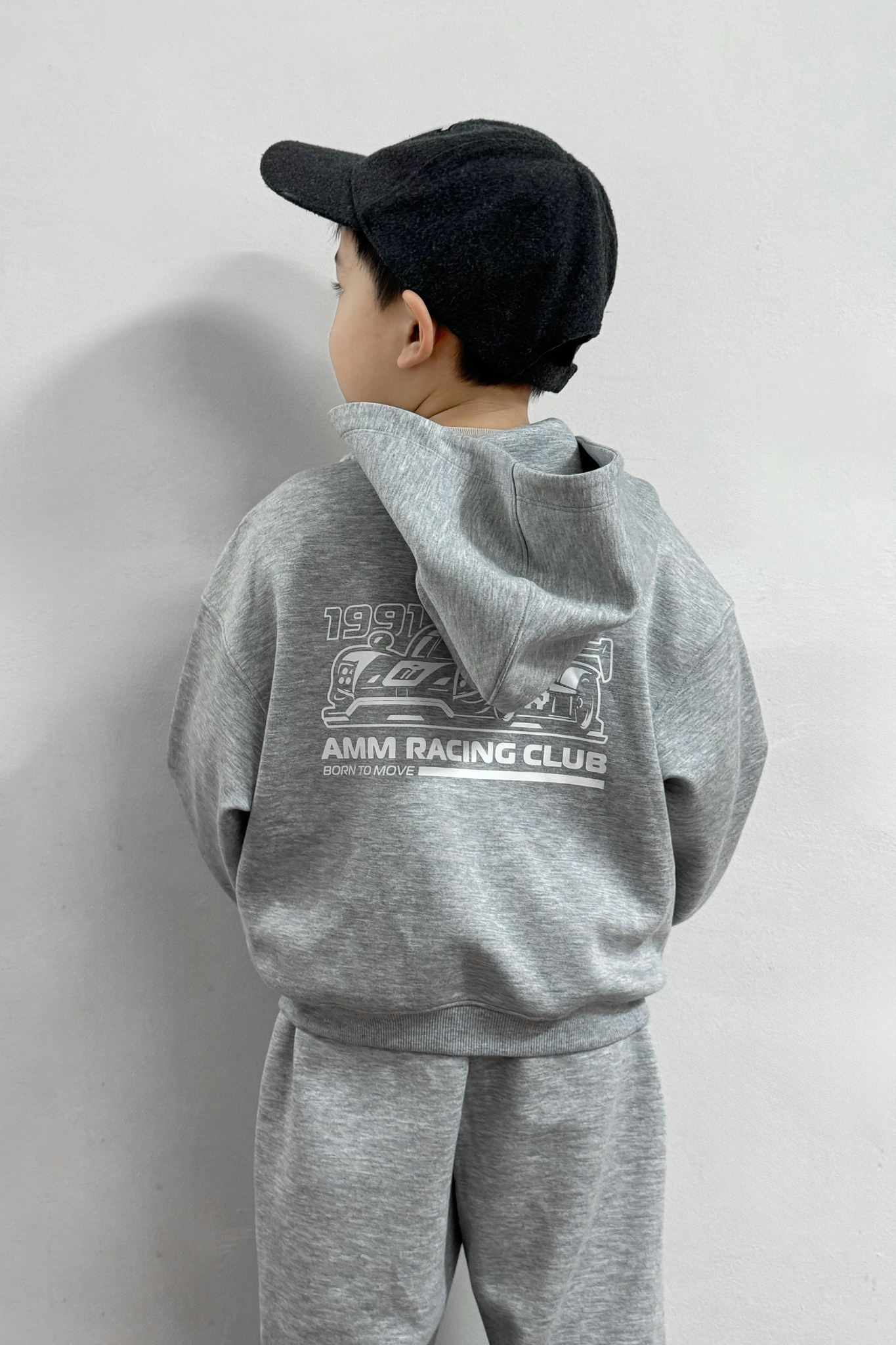  Áo Khoác Unisex Kids Có Mũ Dáng Boxy Vải Scuba Họa Tiết Xe Đua 