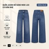 Quần Jeans Nữ Dáng Wide-Leg Co Giãn Nhẹ 