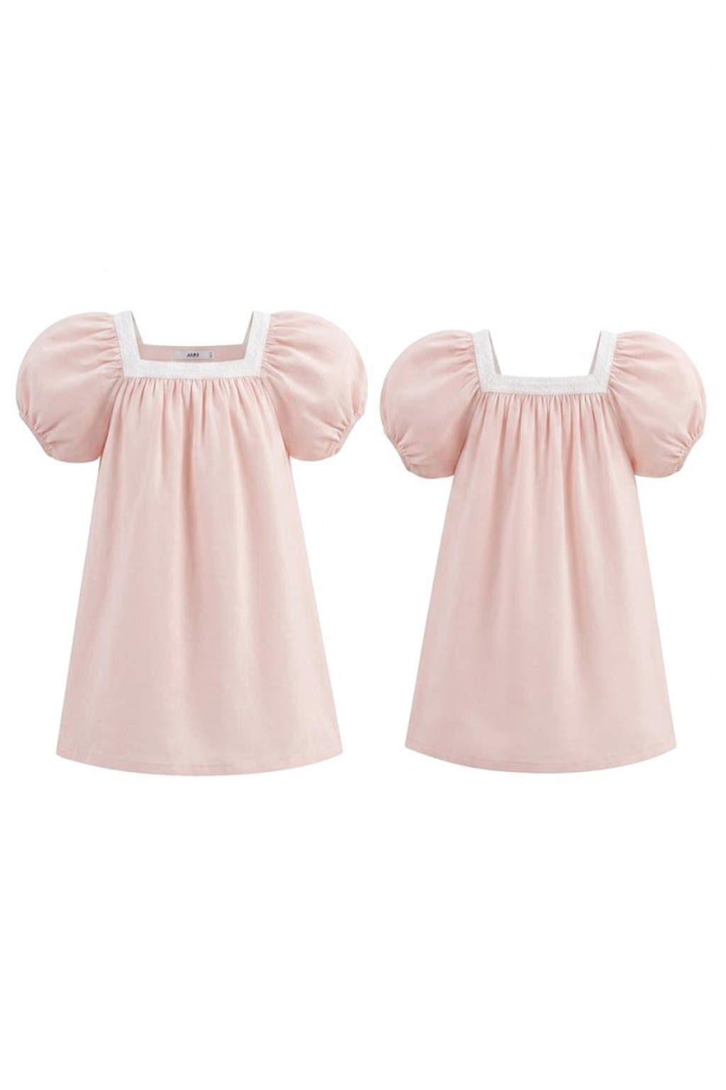  Váy Bé Gái Dáng A-line Vải Linen phối ren 