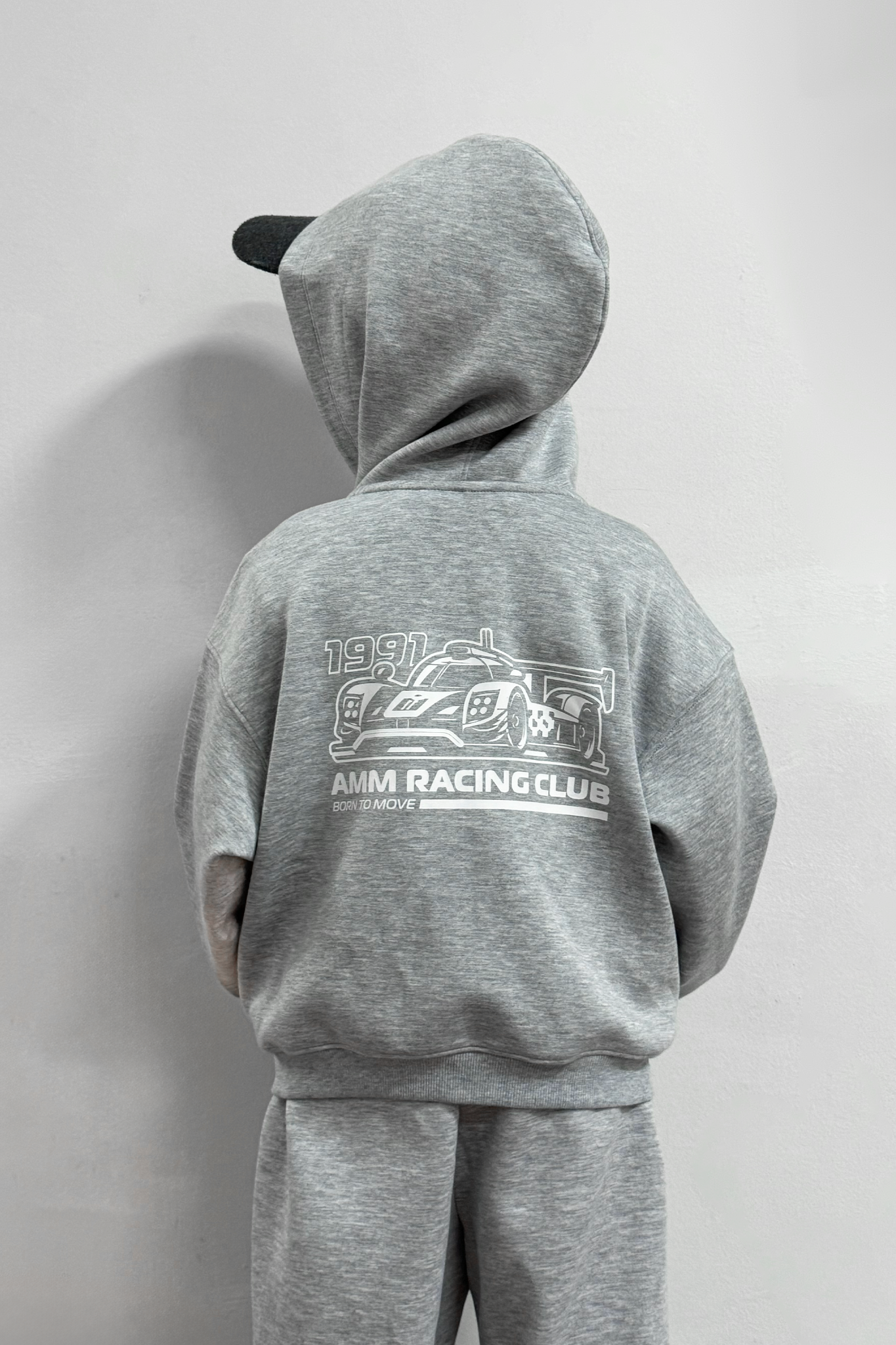  Áo Khoác Unisex Kids Có Mũ Dáng Boxy Vải Scuba Họa Tiết Xe Đua 