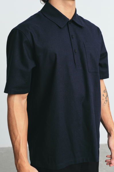  Áo sơ mi nam vải Linen bổ nẹp ngực 