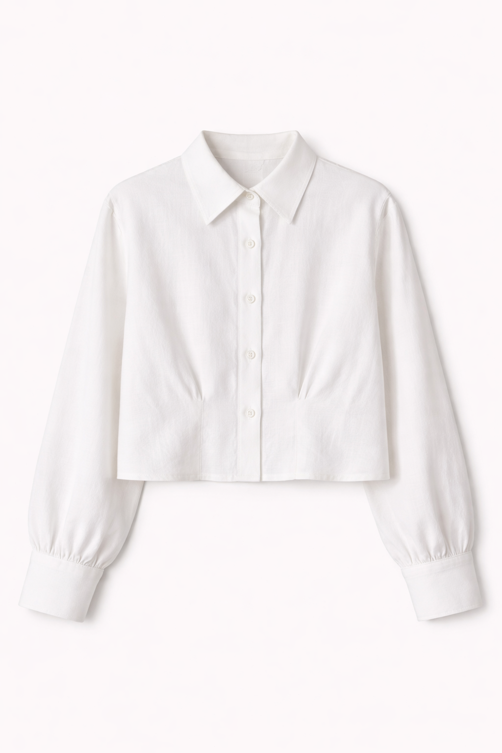  Áo Sơ Mi Nữ Vải Linen Dáng Crop Cách Điệu Eo 