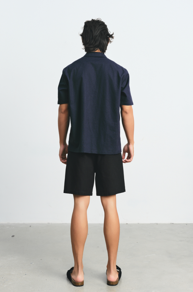  Áo sơ mi nam vải Linen bổ nẹp ngực 