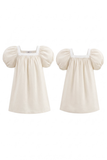 Váy Bé Gái Dáng A-line Vải Linen phối ren 