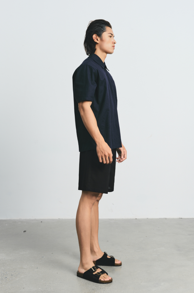  Áo sơ mi nam vải Linen bổ nẹp ngực 