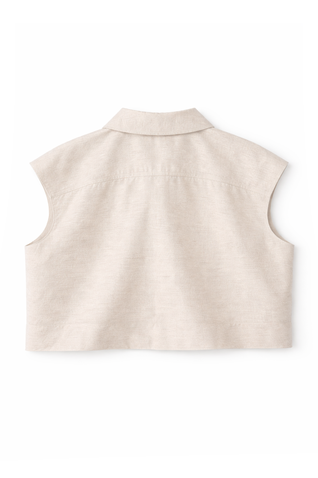  Áo Sơ Mi Nữ Dáng Crop Tay Chờm Can Thân Vải Linen 