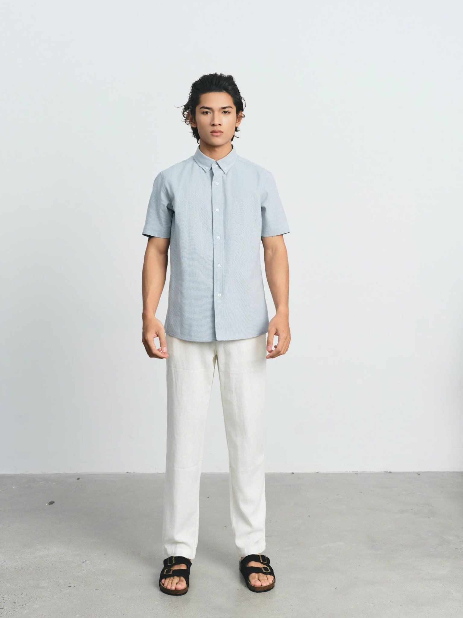  Quần Dài Nam Linen Dáng Suông Phối Cạp Chun 