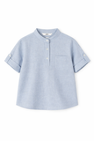  Áo Sơ Mi Bé Trai Cổ Tàu Cộc Tay Dáng Regular Vải Linen 