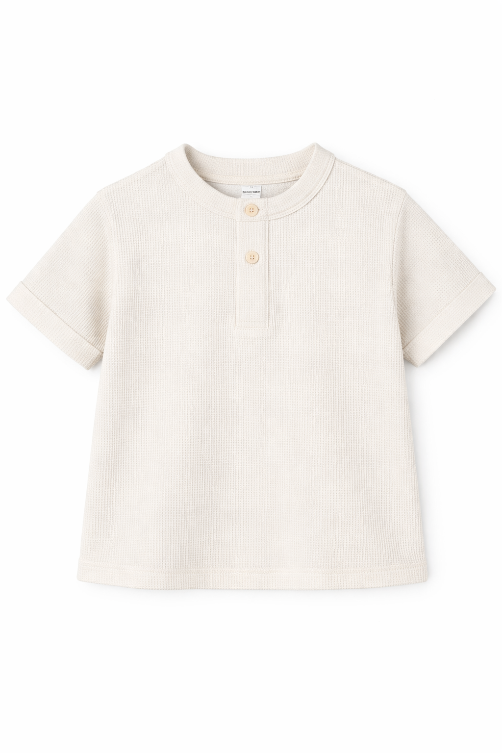  Áo Phông Bé Cổ Henly Vải Waffle 