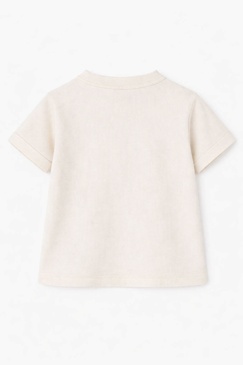  Áo Phông Bé Cổ Henly Vải Waffle 