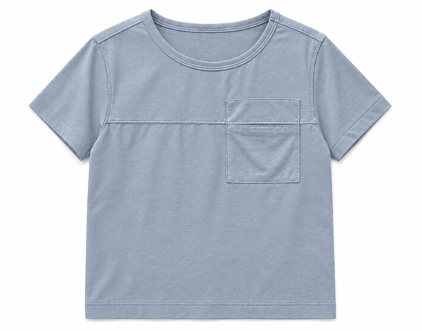  Áo phông bé trai túi ngực vải cotton hữu cơ 