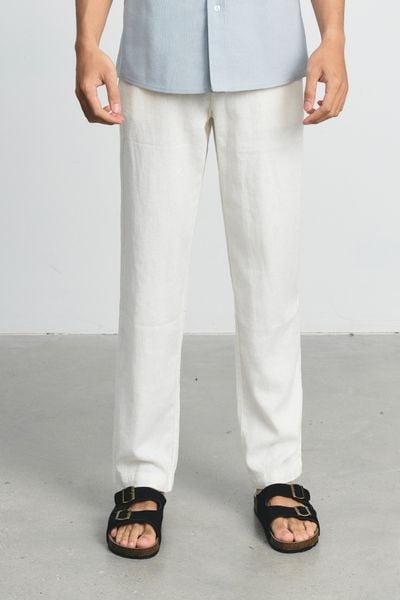  Quần Dài Nam Linen Dáng Suông Phối Cạp Chun 