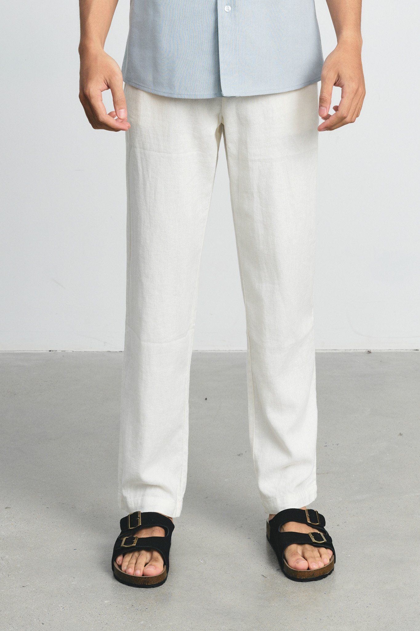  Quần Dài Nam Linen Dáng Suông Phối Cạp Chun 