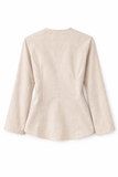  Áo Kiểu Nữ Dáng Regular Trang Trí Khuy Vải Linen Visco 