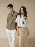  Áo sơ mi Nữ chất Linen dáng Crop Boxy 