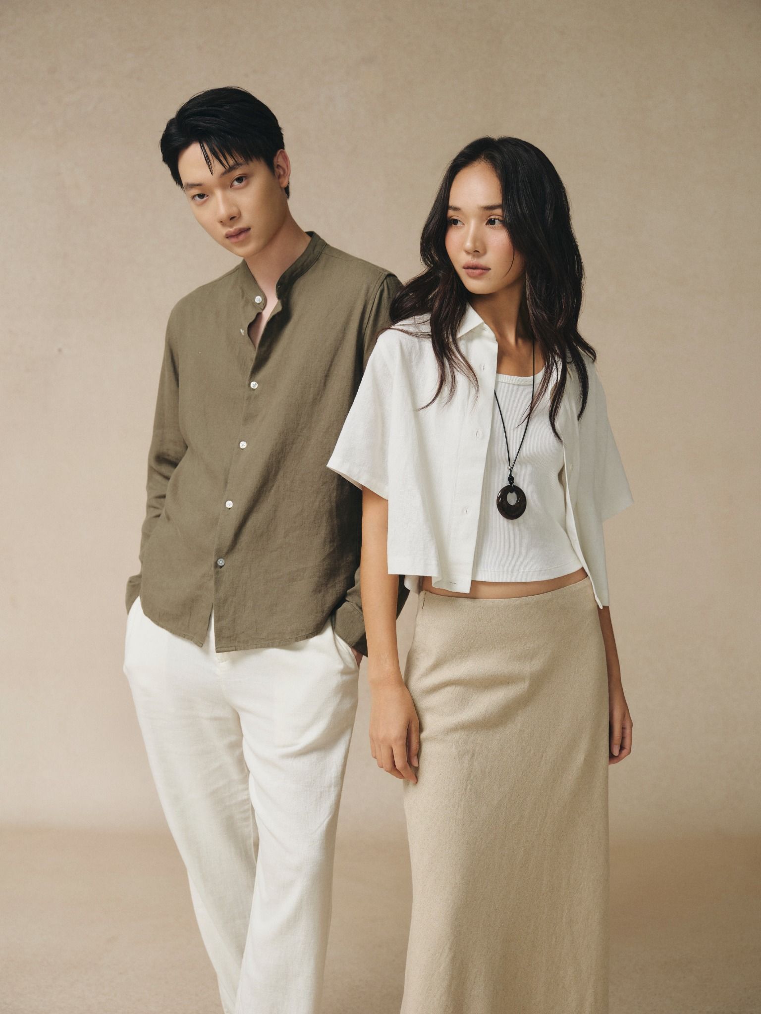  Áo sơ mi Nữ chất Linen dáng Crop Boxy 