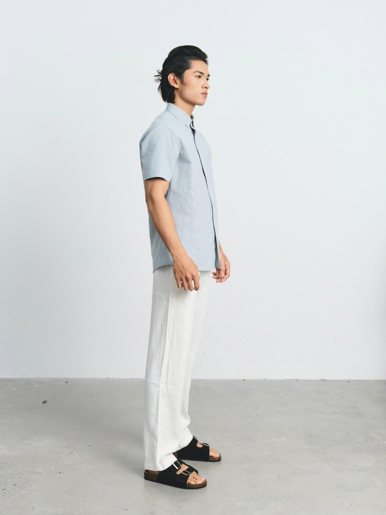  Quần Dài Nam Linen Dáng Suông Phối Cạp Chun 