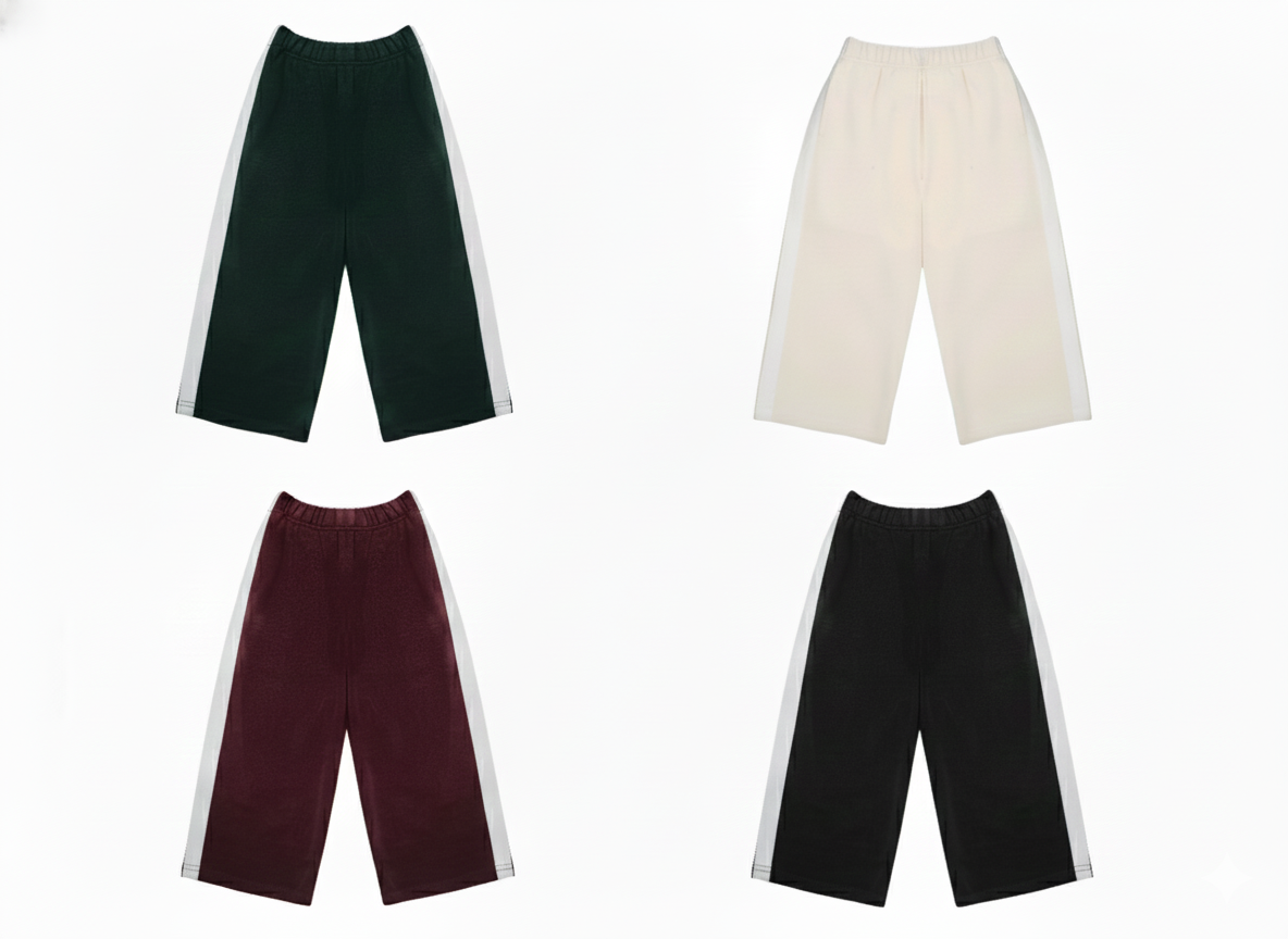  Quần dài Unisex Kids vải nỉ Tricot Poly dáng Suông 