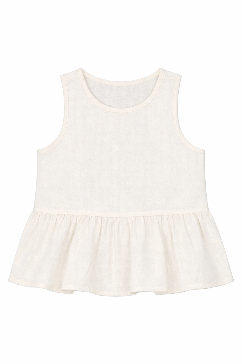  Set Bộ Bé Gái Vải Linen Áo Nhún Bèo Dáng Regular 