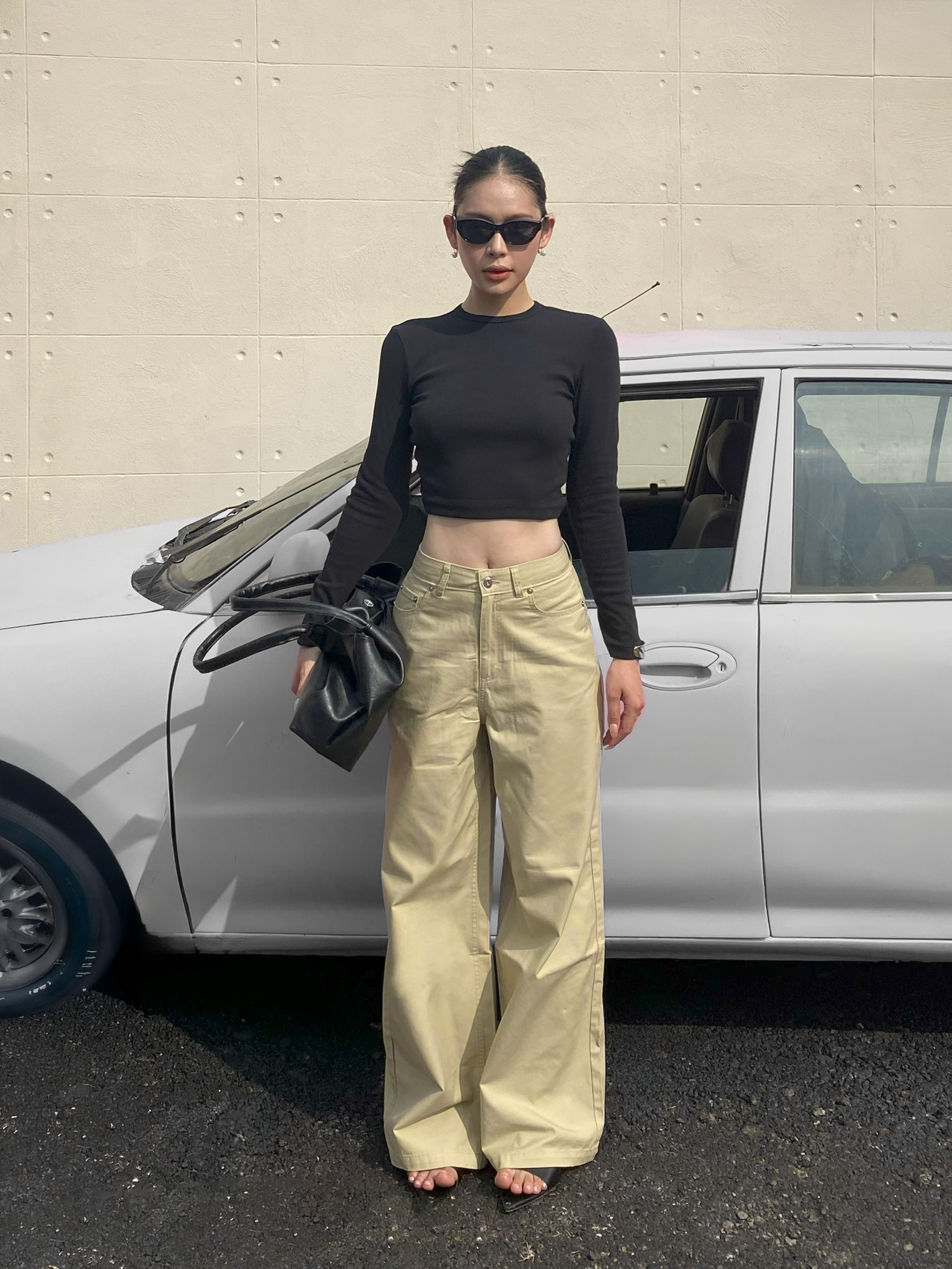  Áo dài tay nữ kiểu crop 